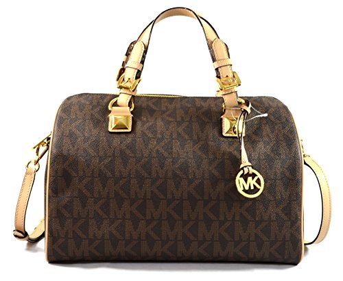 Michael Kors Grayson Large Satchel Signature PVC (Brown)
