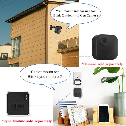 Image of All-New Blink Outdoor 4 (4th Gen) Mount, Weatherproof Protective Housing and 360 Adjustable Mount with Blink Sync Module 2 Outlet Mount for Blink Security System, Blink Outdoor Camera Mounts (3 Pack)