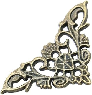 Metal Corner Guards,Vintage Corner Guards, 8PCS Bronze Jewelry Box Book Butterfly Corner Bracket Antique Frame Notebook Menus Corner Decorative Protector Hardware