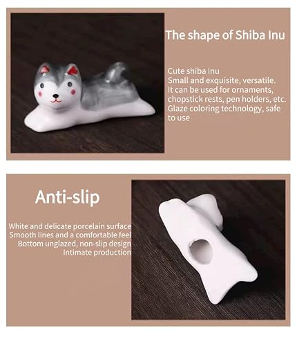 Stjdm Apulm Shiba Dog Chopstick Holder Creative Ceramic Ornament Chopstick Holder Chopstick Holder Cute Fashion Desktop Decoration Chopstick Holder Kitchen Supplies Restaurant Bistro 5 Pieces (A-5) #TOP5