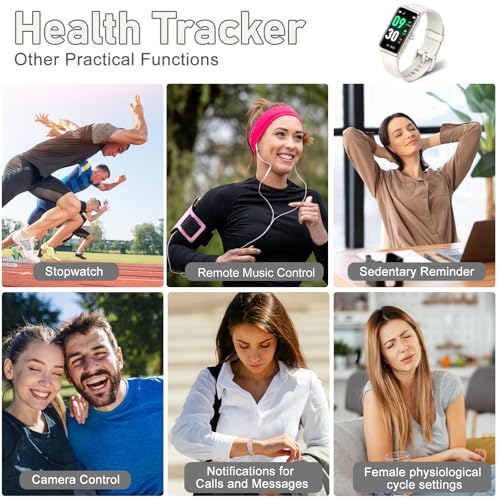 Fitness Tracker with Step Counter/Calories/Stopwatch, Activity Tracker, Health Tracker with Heart Rate Monitor, Sleep Tracker,1.47 Touch Color Screen, Pedometer Watch for Women Men - Thumbnail 6