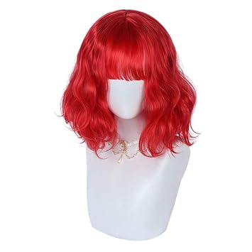 Red: Mcoser 35Cm Japan And South Korea Wig Air Bang Paragraph With Daily Harajuku Red Color Lolita Wig