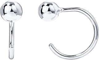 925 Sterling Silver Huggie Half Hoop Earrings | Hypoallergenic Minimalist Tiny Cartilage Earring