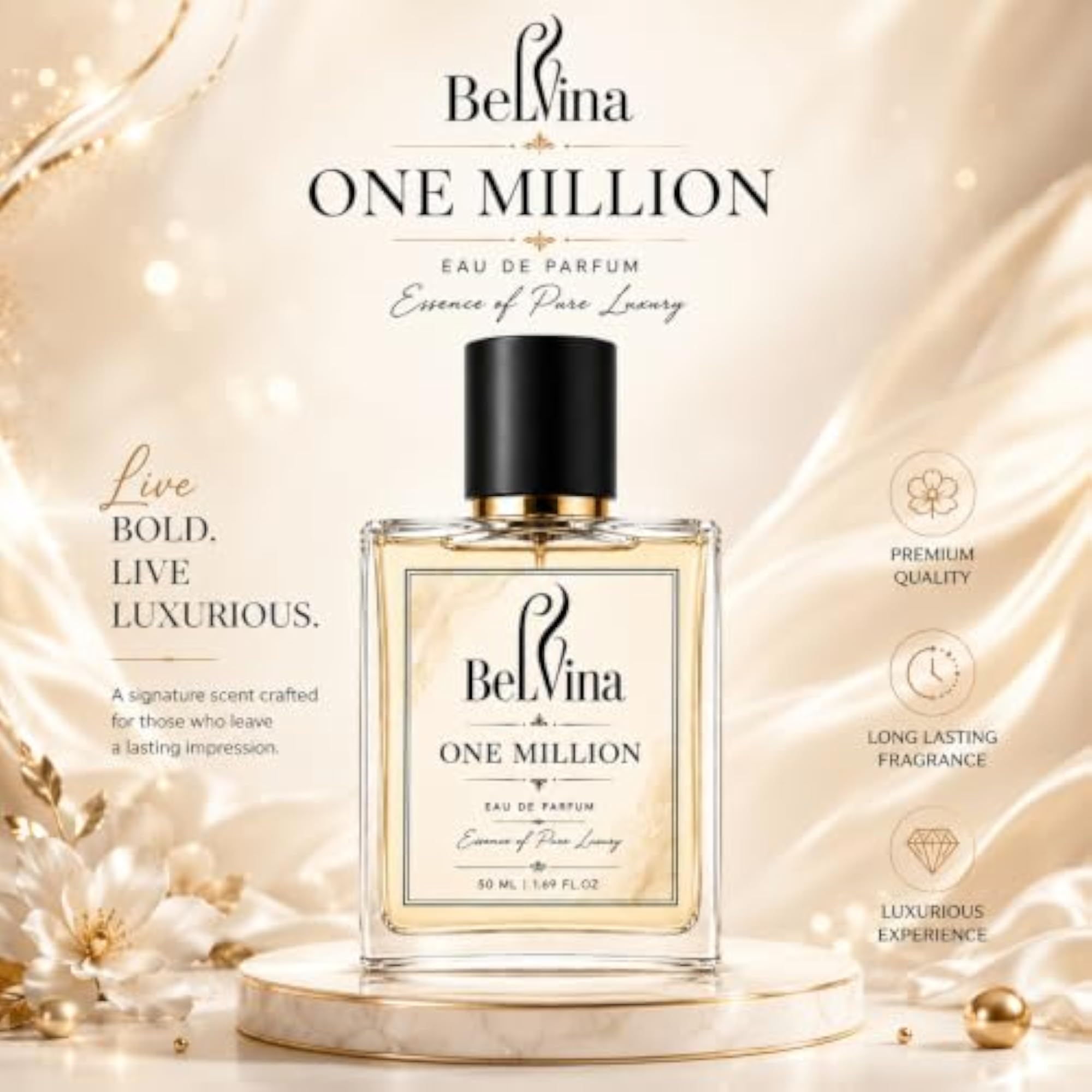 Premium Long Lasting Eau de Parfum for Men, 50ml
