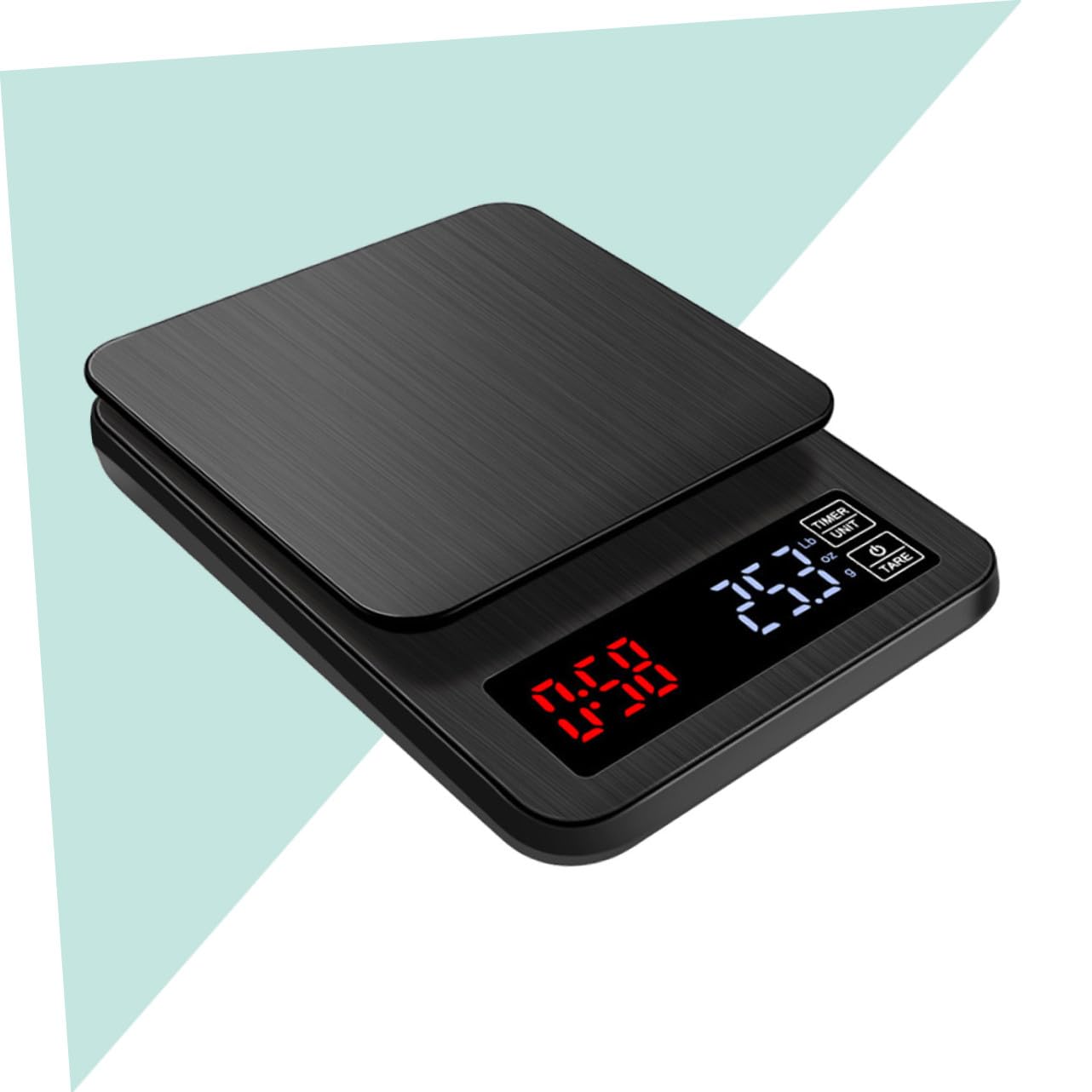 POPETPOP 5kg Bilancia Elettronica per Caffè con Timer Bilancia Digitale da Cucina con Sensori di Precisione Peso Massimo Display LED Facile da Trasportare Nero