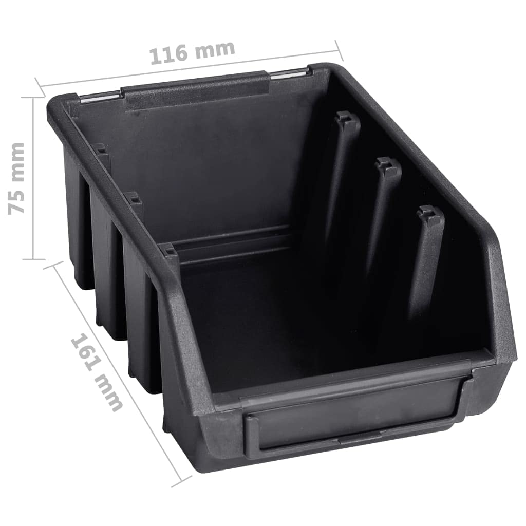 Juego de 32 cajas de almacenamiento para taller, estantería de pared para almacenamiento de herramientas, con 30 cajas apilables, cajas clasificadoras de plástico para tornillos y piezas