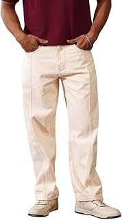 WROGN Men's 100% Cotton Jeans | Cut & Sew Panel | Loose Fit Price In India