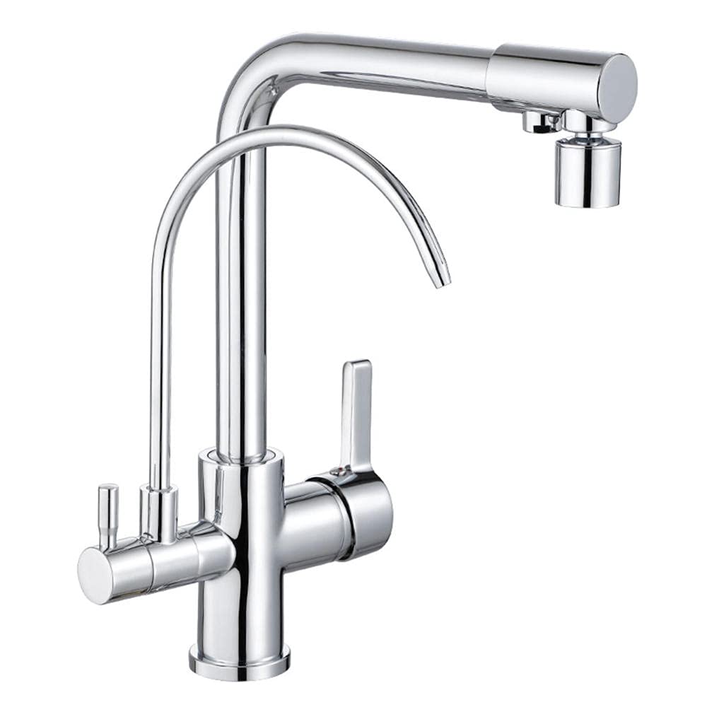 Robinet de cuisine 4 en 1 osmose mitigeur evier laiton chrome eau potable chaude froide