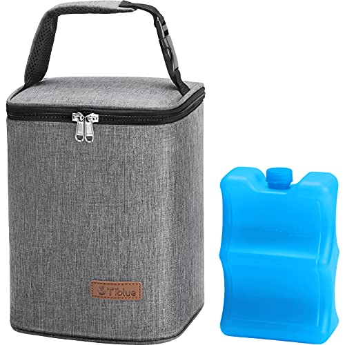 Image of Baby Bottle Bag Insulated Breastmilk Cooler Bag with Ice Pack, Reusable Baby Bottle Tote Bag for up to 6 Bottles 4 Large 9Oz Bottles, Freezer Lunch Bag, Perfect for Daycare or Back to Work Nursing Mom