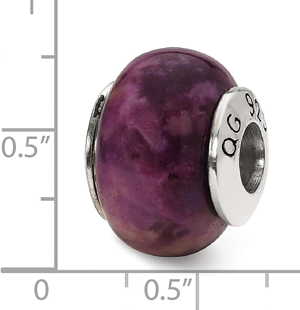 925 Sterling Silver Charm For Bracelet Purple Magnesite Stone Bead From The Earth Fine Jewelry For Women Gifts For Her