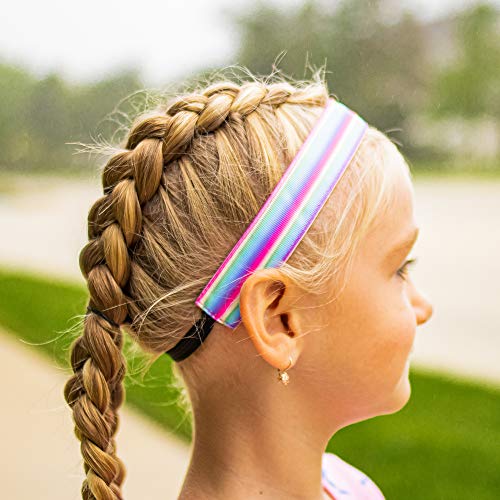 FROG SAC 6 Tie Dye Headbands for Girls - Adjustable No Slip Rainbow Head Band for Kids, Stretch Elastic Hair Bands for Toddlers, Cute Cloth Fabric Athletic Sport Hair Accessories for Children 6