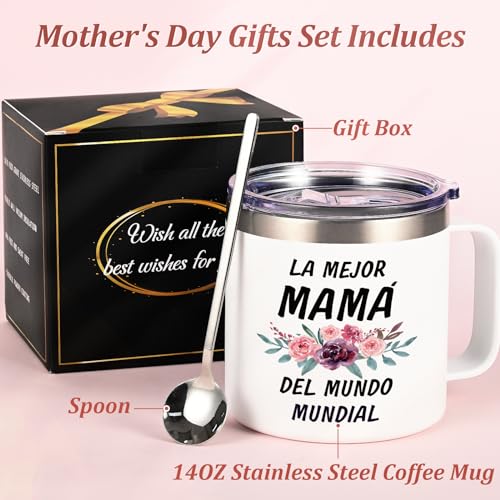 Lifecapido-Gifts-for-Mom-Regalos-Para-El-Dia-De-La-Madre-Insulated-Coffee-Mug-Mothers-Day-Gifts-for-Mexican-Mom-Mother-Mama-New-Mom-Ideal-Birthday-Christmas-Gifts-Idea-14OZ