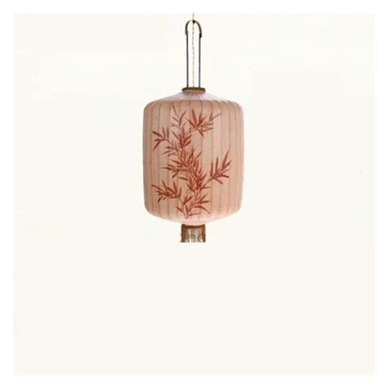 IUVYTA Traditional Lantern Painting Pendant Lamp Fabric Lampshade for Lights(B Pink-Dia30cm,Cold White) — image 1