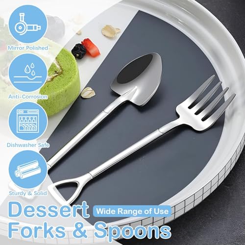 Ensemble de cuillères et fourchettes à dessert au design soigné et robuste - 3
