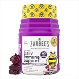 Zarbee's No Sugar Coating Elderberry Gummies for Kids, Daily Immune Support* Gummies with Vitamins C, D3 & Zinc to Support a Healthy Immune System*, No Artificial Flavors, Ages 2+, 42 ct