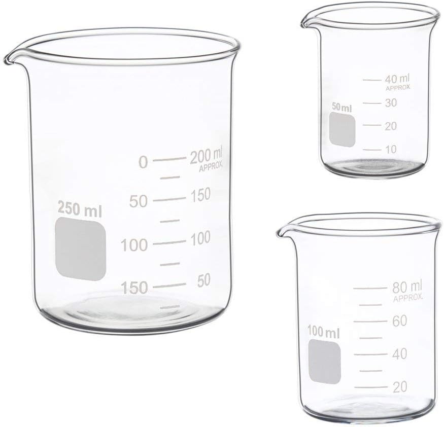 Bécher En Verre Borosilicate QWORK - 500 Ml Avec Anse - Graduation Claire - Lot De 2