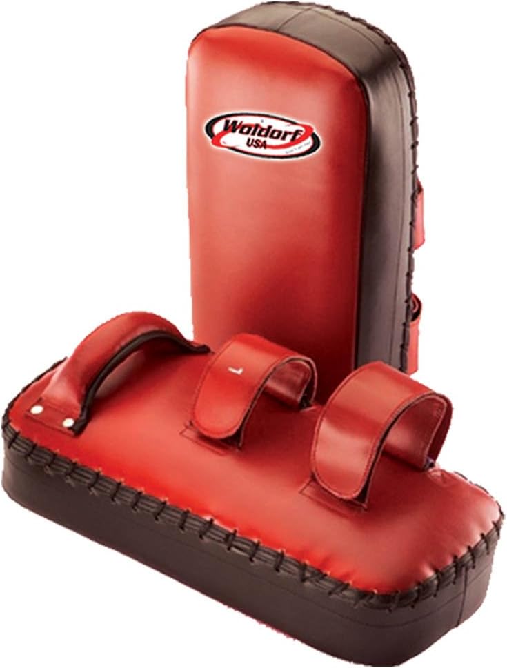 Thai Kick Pads in Leather Red