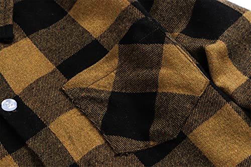 Image of Betusline Boy and Men Button Down Plaid Shirt | Soft,Breathable and Comfortable Fabric