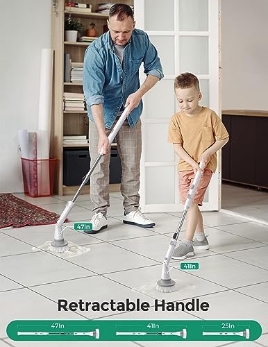 kHelfer-Electric-Spin-Scrubber-Kh8-2023-New-Cordless-Shower-Scrubber-4-Replacement-Head-15H-Bathroom-Scrubber-Dual-Speed-Shower-Cleaning-Brush-with-Extension-Arm-for-Bathtub-Grout-Tile-Floor