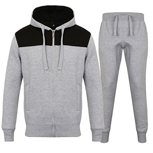 Fabrica Fashion survêtement avec sweat à capuche zippé en polaire pour homme -  Gris -  S