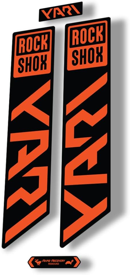 Fork Replacement Decal Sticker Compatibale for Rock Shox Yari 2021 Series Orange (Glossy)