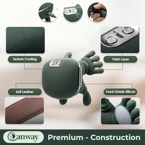 Image of CANWAY Green Shoulder & Neck Massager for Pain Relief | Deep Tissue Kneading with Dual-Zone Heat & 2-Speed Temperature Control | Back & Leg Massager | Useful Gift | Green