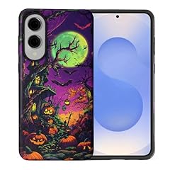 Scary House Pumpkins Green Moon Halloween