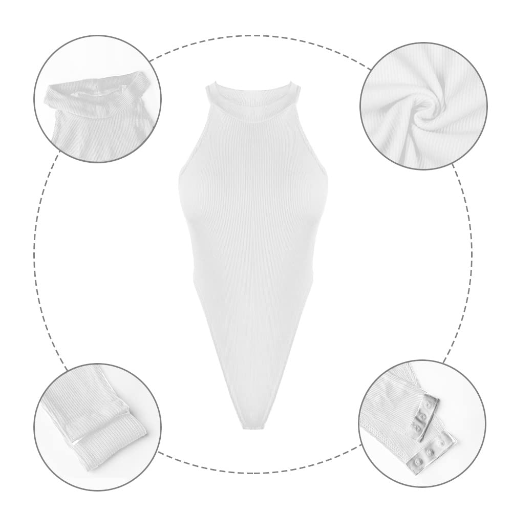 Body Femme Sexy Bodysuit Turtle Neck Jumpsuit Combinaisons Couleur Unie Justaucorps Bodys Combishort Corset Lingerie Moulant Top Haut Shirt