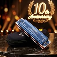 East top Harmonica Key of C, 10 Holes 008K Diatonic Mouth Organ with Blue Case, Standard Harmonica For Adults, Professionals, Beginners and Students, as a Gift — image 3