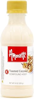 Amoretti - Toasted Coconut Compound 8 oz - Natural Flavors, Shelf Stable Even After Opening, Certified Kosher, TTB Approved, Perfect for Baking Applications & Beverages