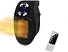 Wttagkl® Ozzie riscaldatore, Plug-in riscaldatore, riscaldatore ceramico con Telecomando, 500 Watt riscaldatore, Parete Parete Camera da Letto Ufficio,Noir*1pcs