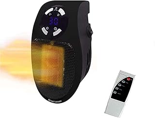Wttagkl® Ozzie riscaldatore, Plug-in riscaldatore, riscaldatore ceramico con Telecomando, 500 Watt riscaldatore, Parete Parete Camera da Letto Ufficio,Noir*1pcs