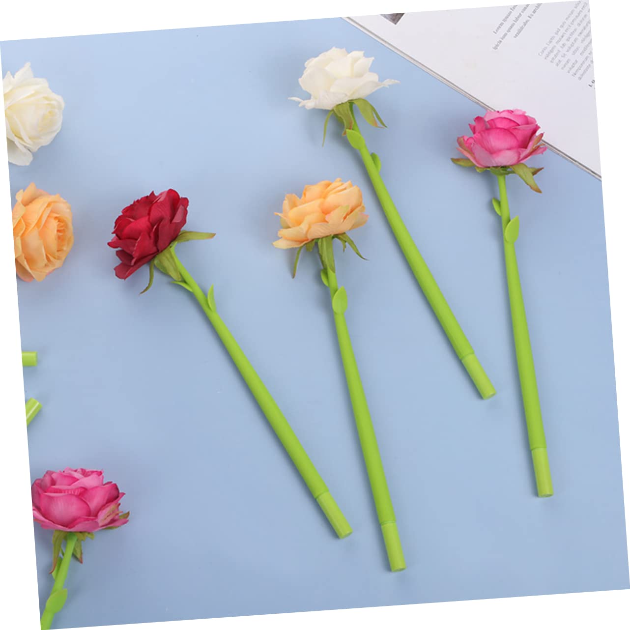 VILLCASE Lot De 5 Stylos Gel En Forme De Rose Pour Garçons Et Filles Instruments Décriture Créatifs Stylos En Silicone Pour La Famille Et Les Étudiants 4 Pièces X 5