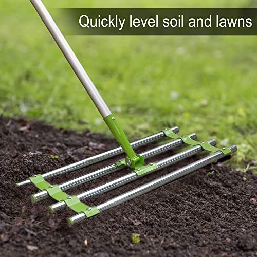 Byhagern Lawn Leveling Rake, 24"X10.5" Lawn Level Tool With Aluminum Handle, Heavy Duty Lawn Leveler For Yard Garden Golf Course #TOP1