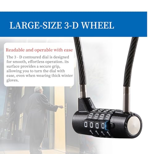 Image of Combination Lock Cable Lock with 4 Digits Cabinet Lock 5.5 inch Twist Length 5.5 inch Durable Cable Ideal for lockers, Gym, Fence, Toolbox, case, hasp Storage and Outdoor (11 inch Cable Length)