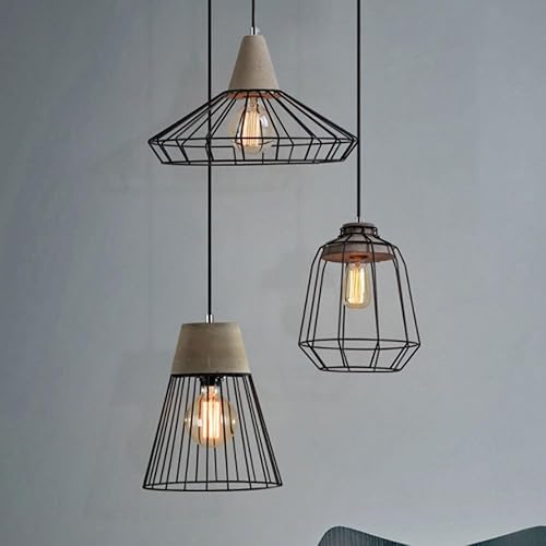 Miniatura 3 de Lámparas colgantes modernas vintage, estilo americano, pantalla de metal negro, iluminación colgante de techo, lámpara de techo con acabado de