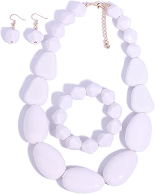 Skull Caveman Bone Necklace Bracelet Earrings for Women Bone Jewelry Set Bone Necklace Bracelet Earrings Caveman Bone Costume Accessories Style7