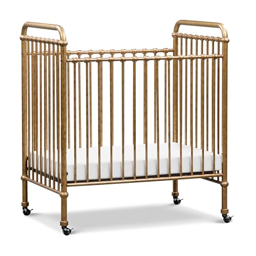 Namesake Abigail 3-in-1 Portable Baby Crib with Wheels - GREENGUARD Gold Certified Convertible Crib to Toddler Bed & Daybed - Metal Baby Bed w/ 4...