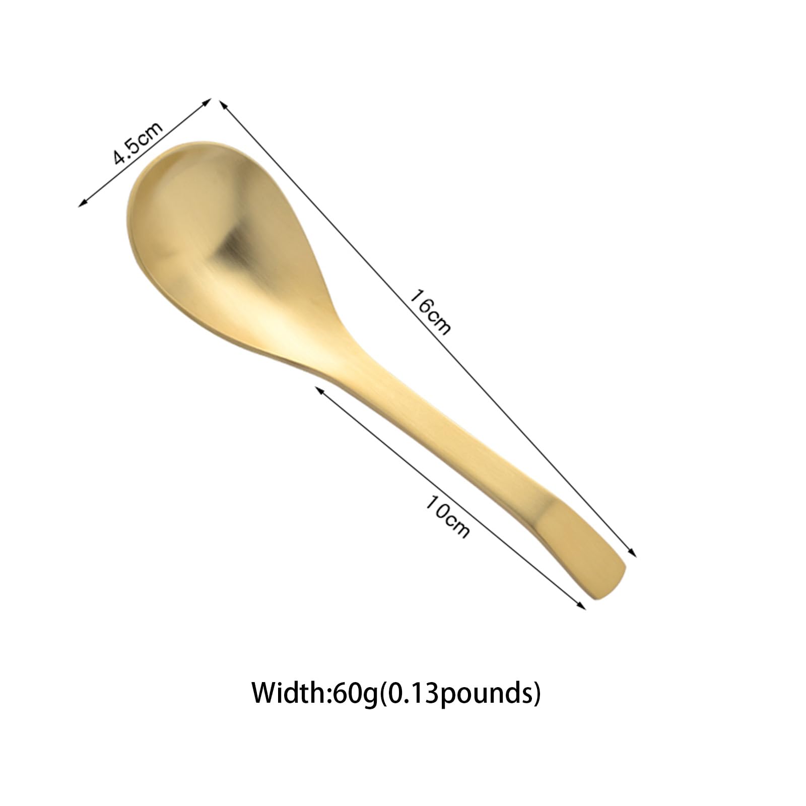Cuillère à soupe en cuivre pur à 99 % - 16 cm - En laiton forgé à la main - Convient pour les repas à la maison, les restaurants, les desserts, les gâteaux, la crème glacée (2)