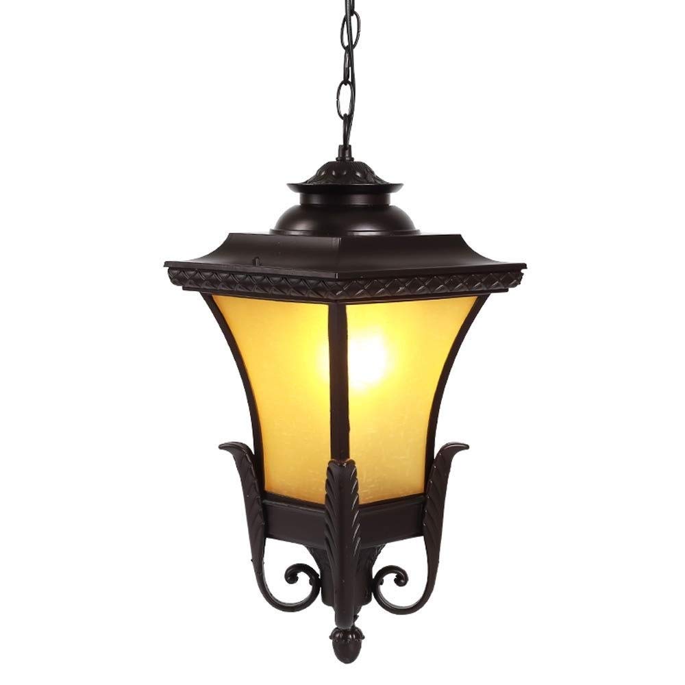 Chandelier rétro européen en verre lanterne suspension extérieure luminaire jardin