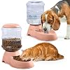 2 Pack Self Feeding Dog Food and Water Dispenser – 3.75L Automatic Pet Feeder for Small & Medium Dogs, Spill Proof Gravity Cat Feeder and Water Dispenser (Pink)