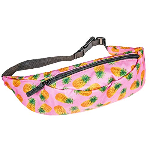 cosey - Bauchtasche Damen und Herren, stylische Hüfttasche, Gürteltasche für Reise, Sport & Outdoor - Design Ananas