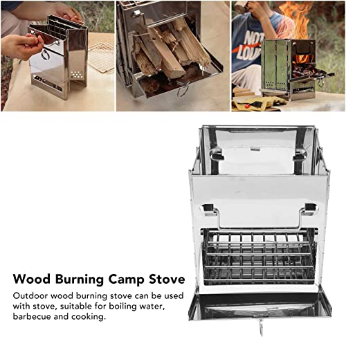 Hobo Kocher, Kleiner Camping Ofen Tragbarer Outdoor Grill Campingkocher Holzofen aus Edelstahl für Camping, Wandern, Picknick, BBQ, Reisen – Bild 3