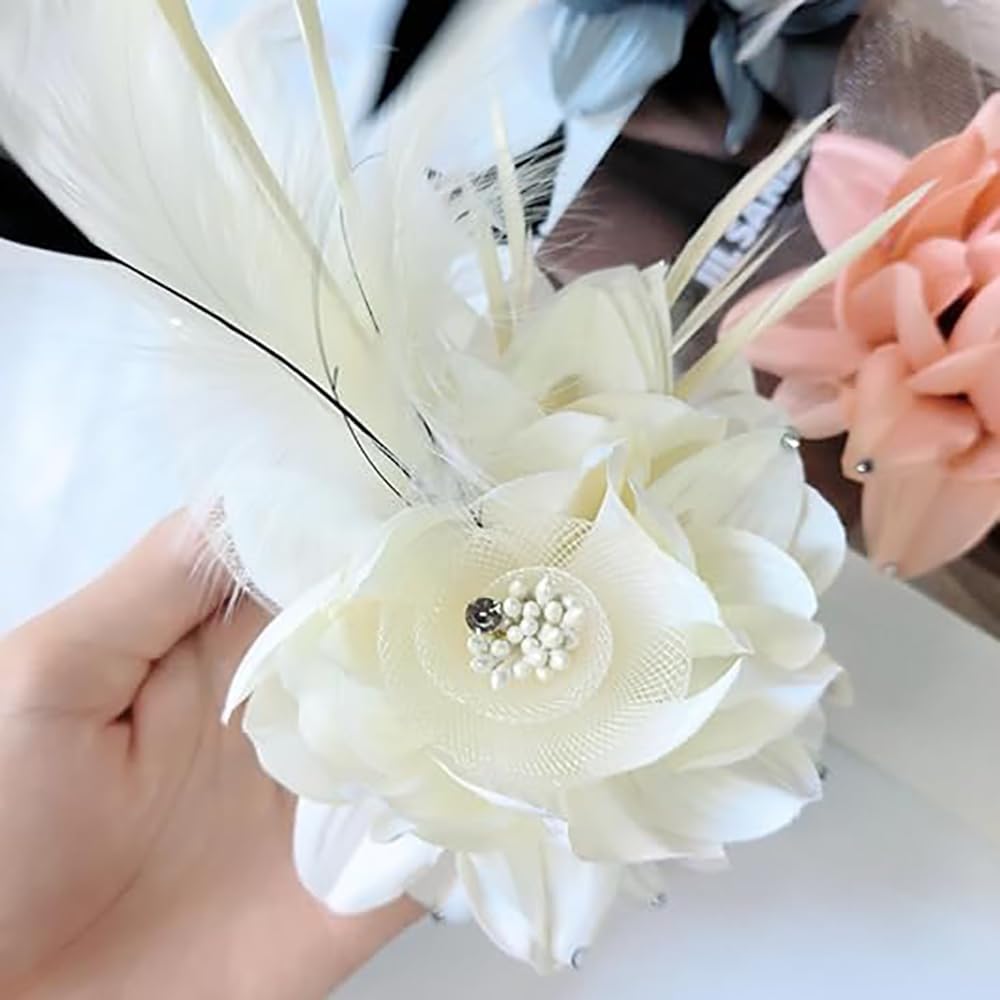 Bruiloft Hoed Voor Vrouwen Elegante Bloem Mesh Zonnebrandcrème Kentucky Derby En Hoofddeksels