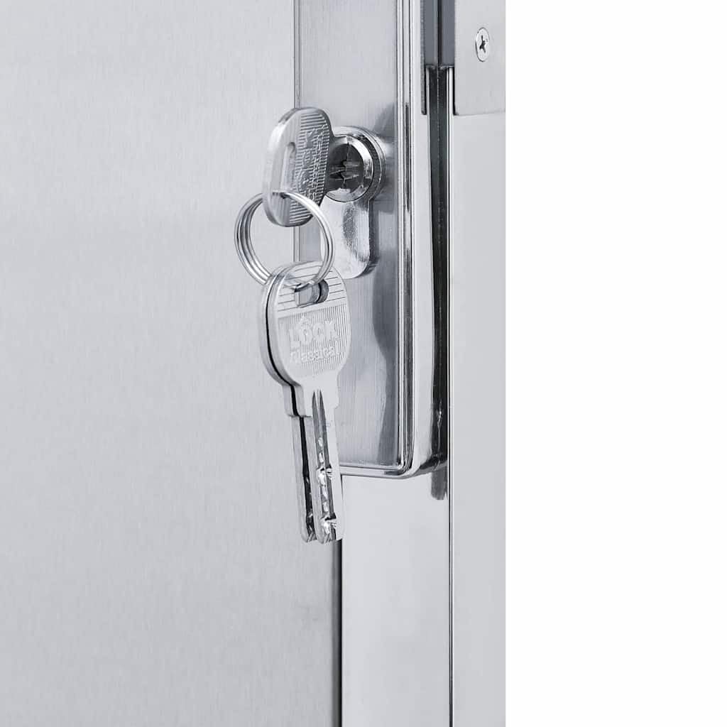 vidaXL Puerta de jardín Plateado 85 x 120 cm Acero Inoxidable, Puerta Moderna para jardín y terraza, Barrera Rectangular de Acero, Entrada Exterior Segura, Separador Resistente