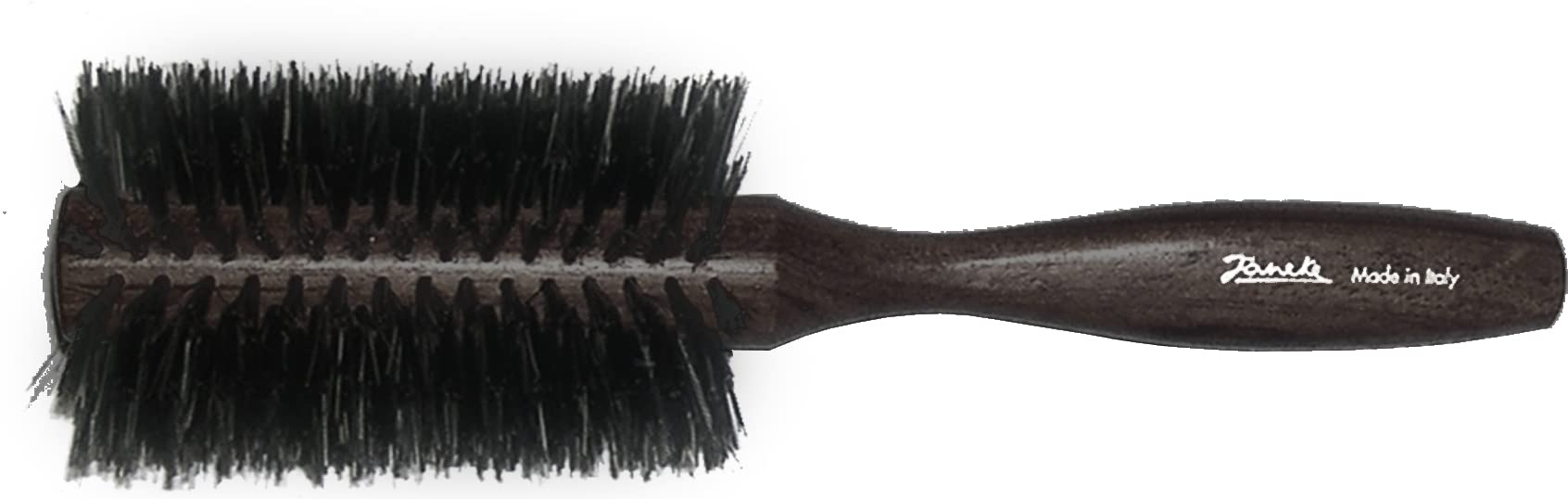 Dark Wood Brush Bubinga Body And Black Bristles- 2.5 Inches Diameter