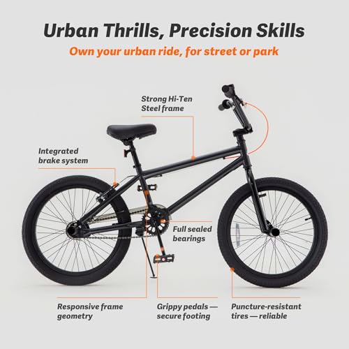 Image of RoyalBaby Kids BMX Bike 20 24 Inch, Professional Aluminum (Silver) or Sturdy Steel (Red /Black), Freestyle Street Bicycle for Beginners & Advanced Riders, Easy Assembly