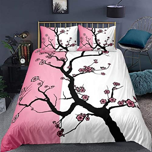 Loussiesd Bohemian Comforter Cover Single Size 2 Pieces Bedding Set Decoration Ethnic Vintage Floral Sheet with 1 Pillow Shams Zipper Ultra Soft Microfiber Exotic Tribal Pattern Bedspread Cover