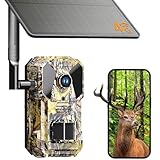 KeuangXpet 2025 Upgraded Game Camera with Built-in ESIM Card,Solar Powered Trail Cam with Night Vision Motion Activated Waterproof, 2K HD Live Feed Trailcam, Wildlife Camera, Deer Camera