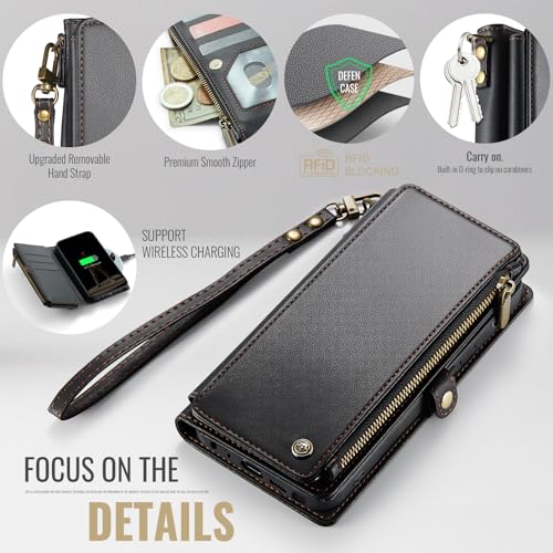 Defencase for Moto G Stylus 5G (2025 & 2026) Case, RFID Blocking Wallet Case for Motorola Moto G Stylus 5G 2026/2025 PU Leather Flip Strap Zipper Card Holder Phone Wallet Cases for Women Men, Black by Defencase - Used condition - Image 5